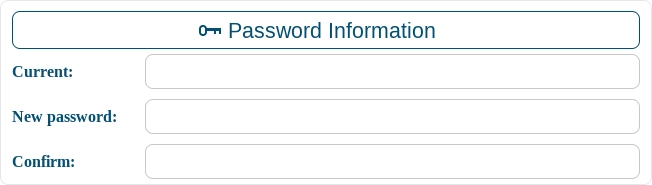 Screenshot of the Password Information Section